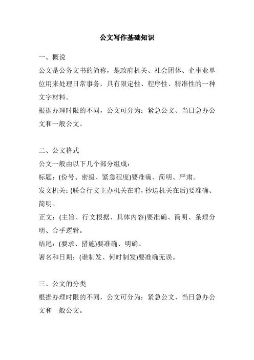 公文写作基础知识