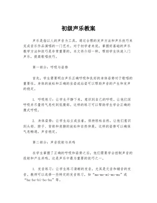 初级声乐教案
