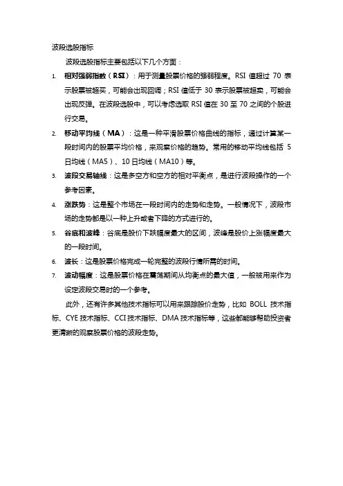波段选股指标