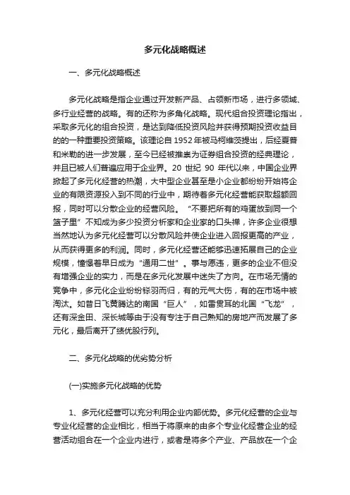多元化战略概述