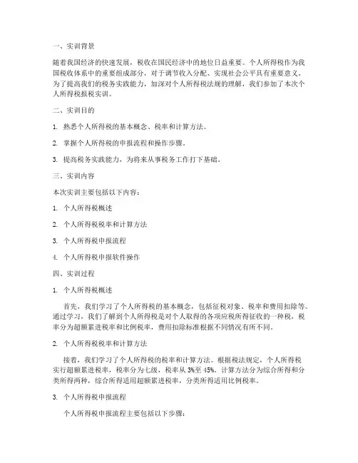 报税实训报告个人所得税