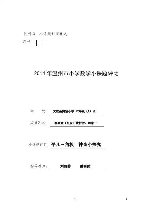 1平凡三角板 神奇小探究要点
