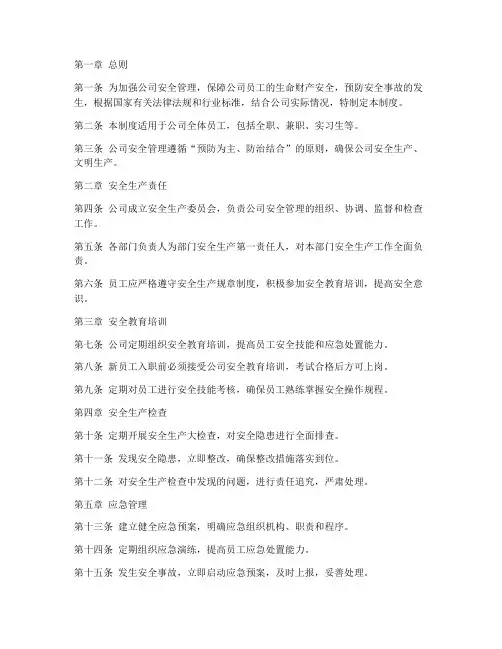 咨询公司安全管理制度