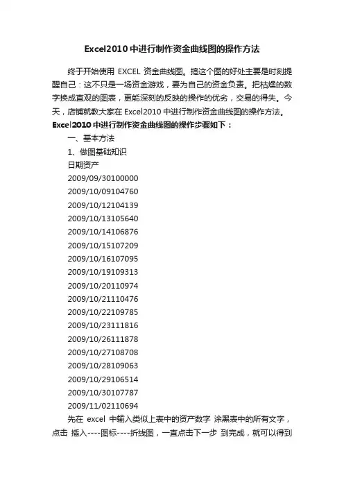 Excel2010中进行制作资金曲线图的操作方法