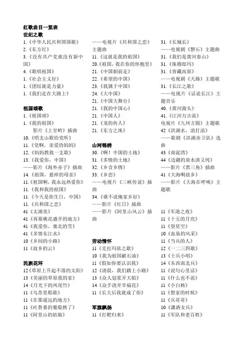 红歌曲目