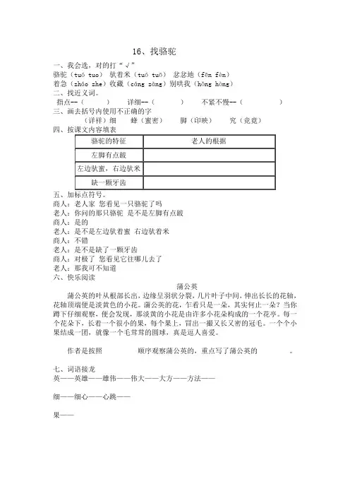 16、找骆驼
