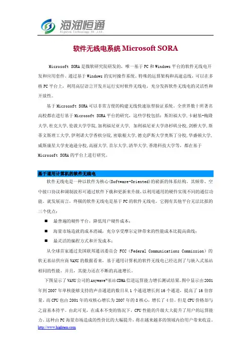 软件无线电系统Microsoft SORA
