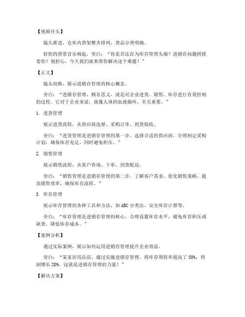 介绍进销存短视频文案范文