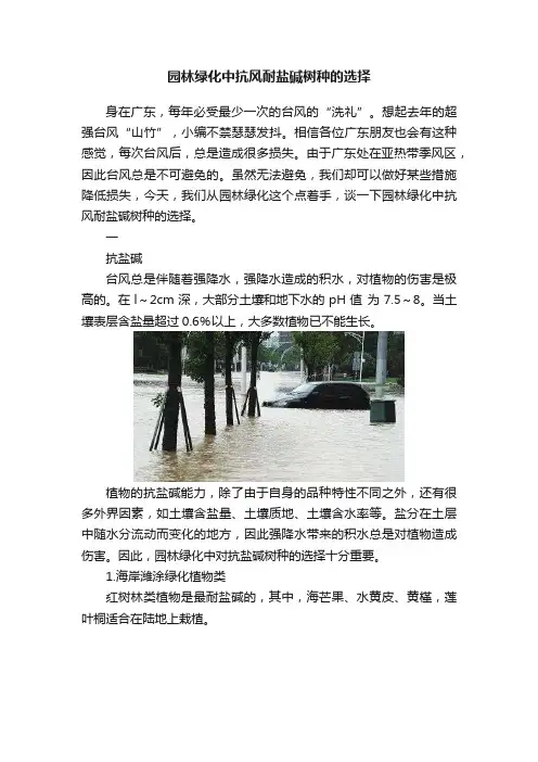 园林绿化中抗风耐盐碱树种的选择