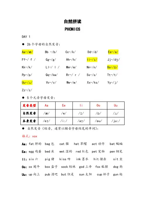 自然拼读(讲义)通用版英语六年级下册