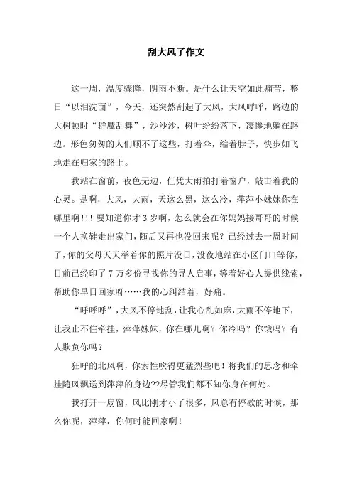 刮大风了作文_3