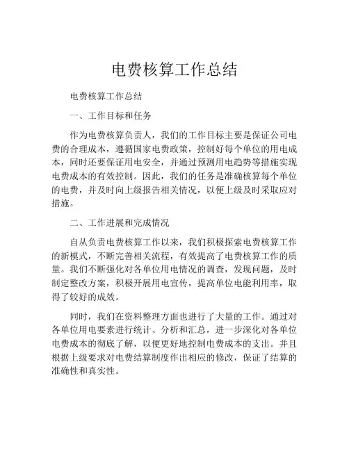 电费核算工作总结