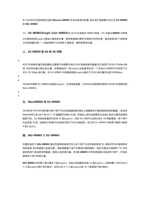 5G中SU-MIMO与MU-MIMO