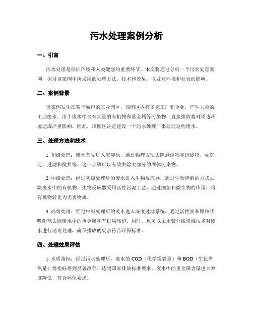 污水处理案例分析
