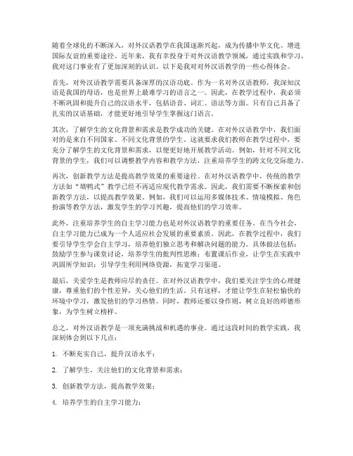 读对外汉语教学心得体会