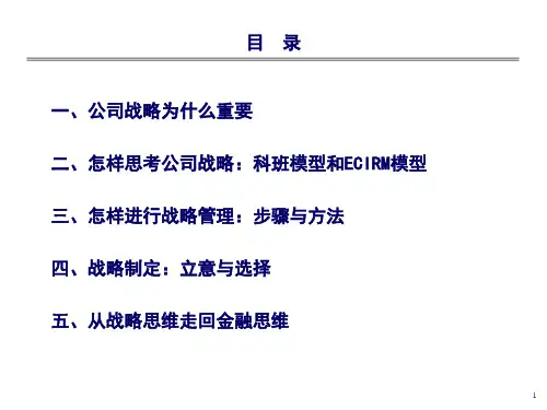 和君商学院讲义2公司战略立意与选择0701