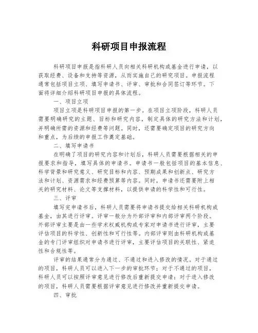 科研项目申报流程
