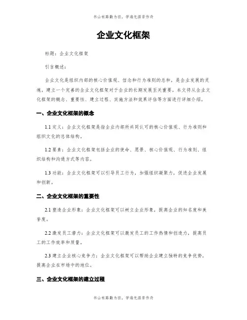 企业文化框架