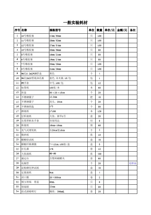 一般实验耗材
