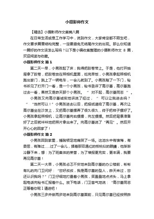 小摄影师作文