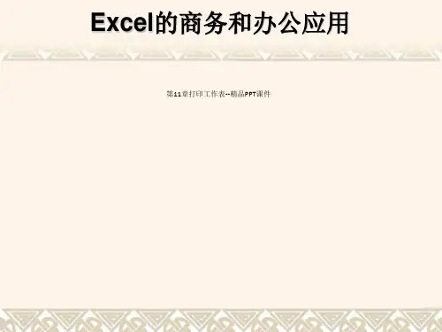第11章打印工作表--精品PPT课件