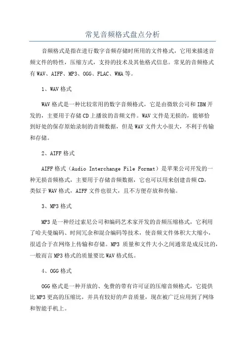 常见音频格式盘点分析