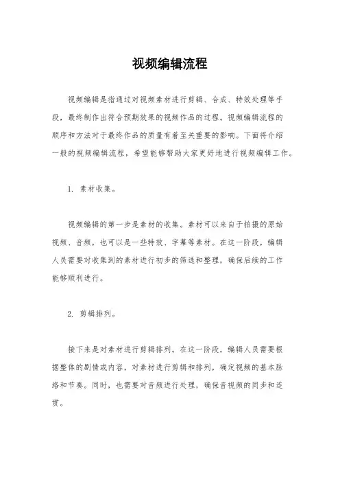 视频编辑流程