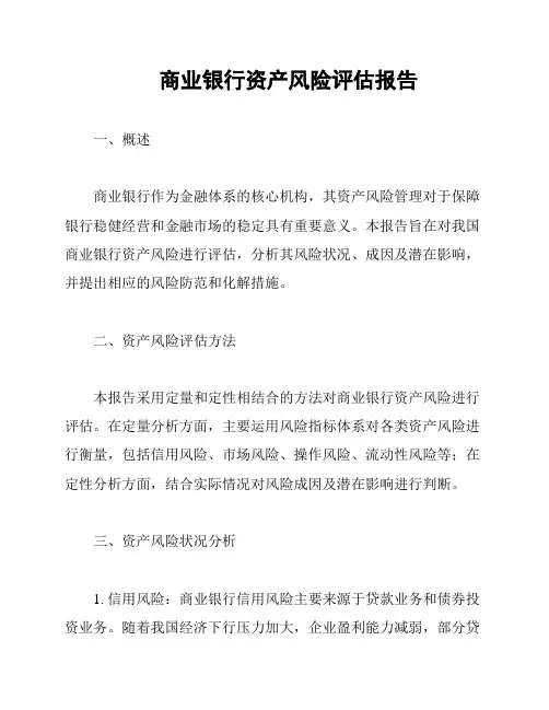 商业银行资产风险评估报告