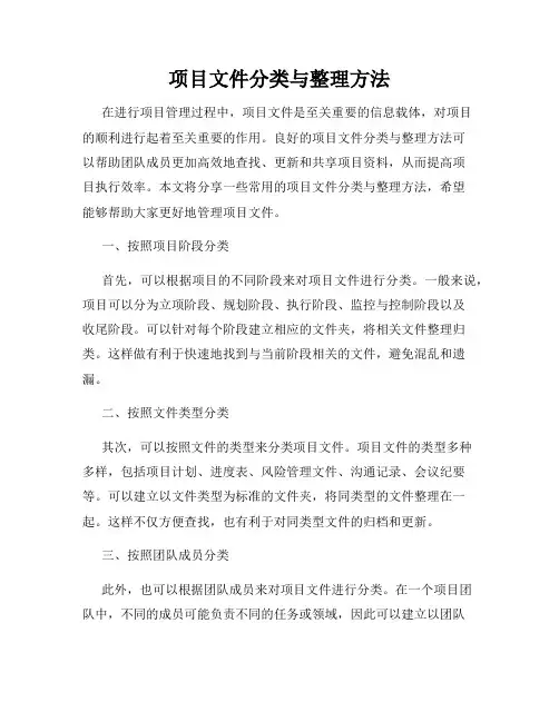 项目文件分类与整理方法