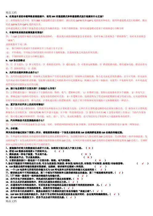 最新车载网络试题及答案