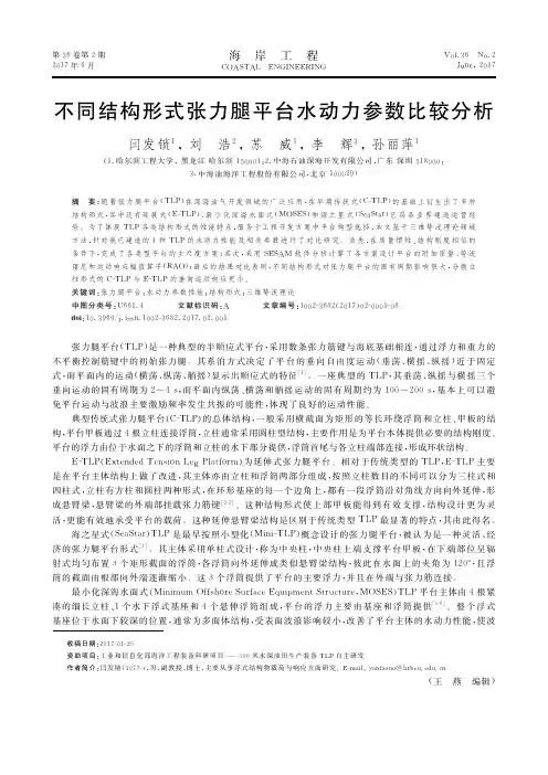 不同结构形式张力腿平台水动力参数比较分析