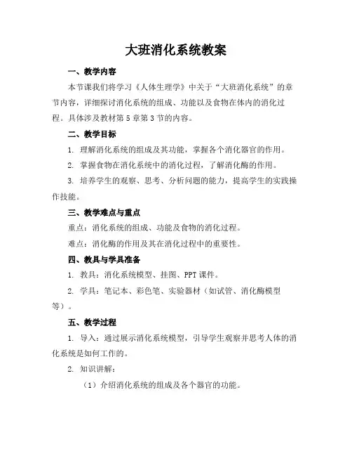 大班消化系统教案