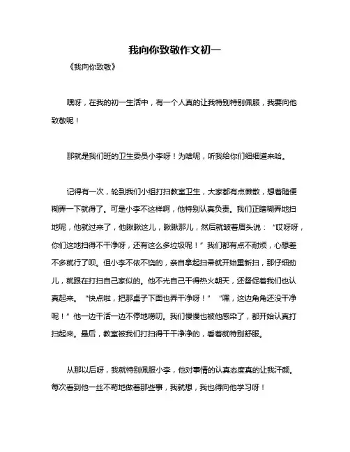 我向你致敬作文初一