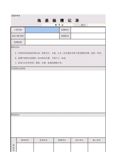 地基验槽记录