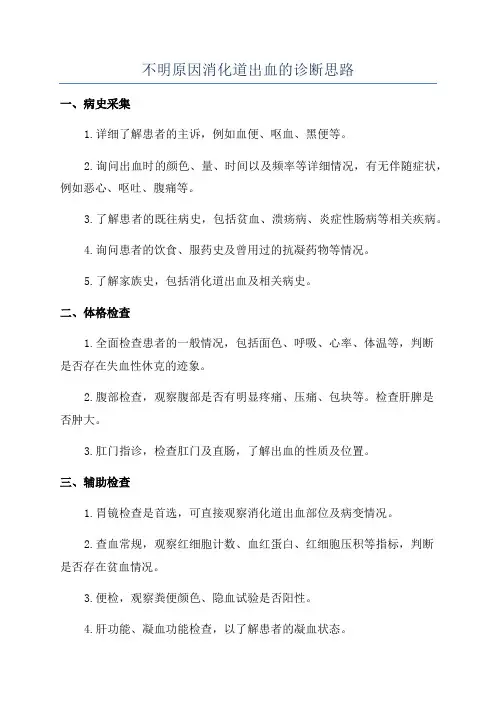 不明原因消化道出血的诊断思路