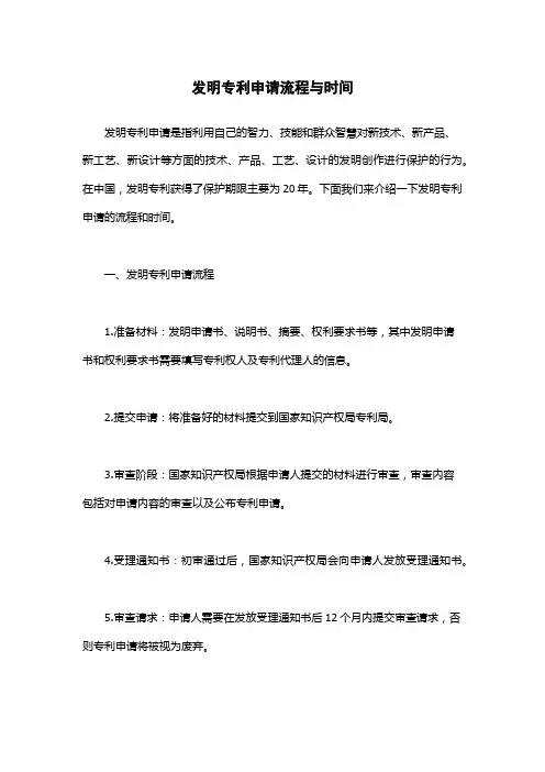 发明专利申请流程与时间