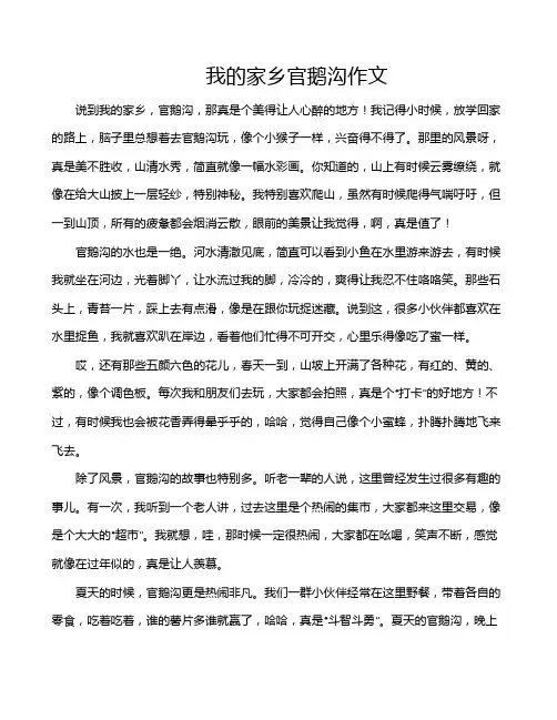 我的家乡官鹅沟作文