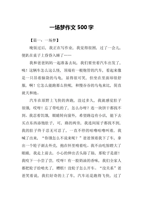 一场梦作文500字