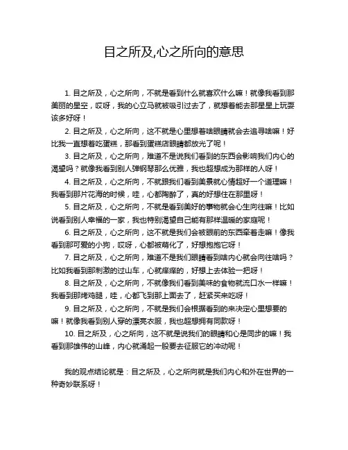 目之所及,心之所向的意思