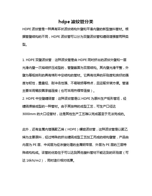 hdpe波纹管分类