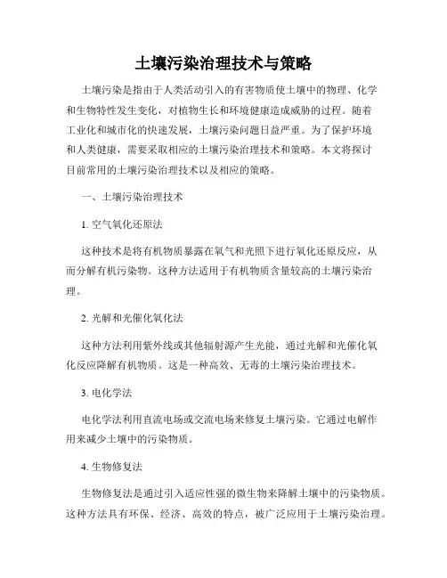 土壤污染治理技术与策略
