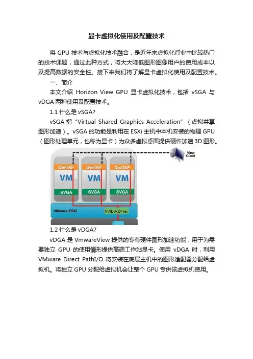 显卡虚拟化使用及配置技术