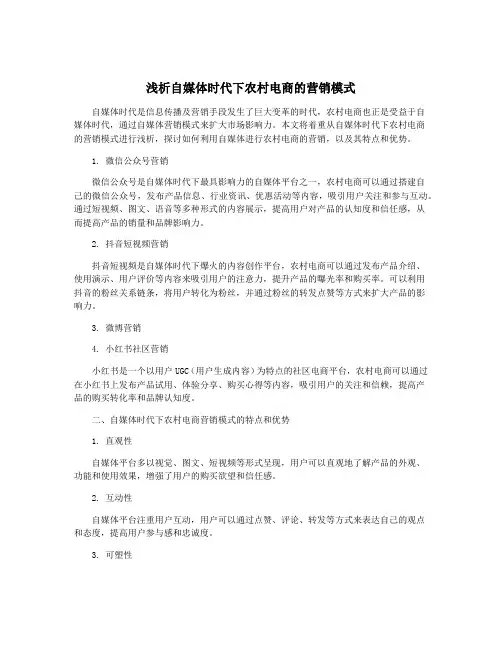 浅析自媒体时代下农村电商的营销模式