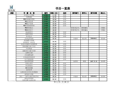 书目一览表(总)