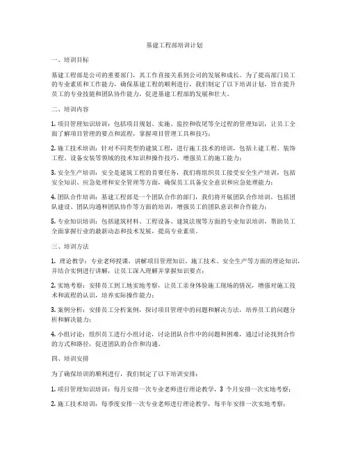 基建工程部培训计划