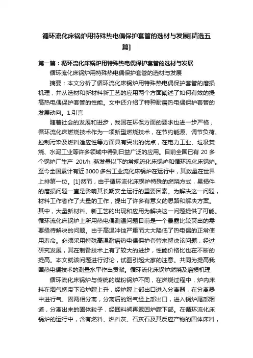 循环流化床锅炉用特殊热电偶保护套管的选材与发展[精选五篇]
