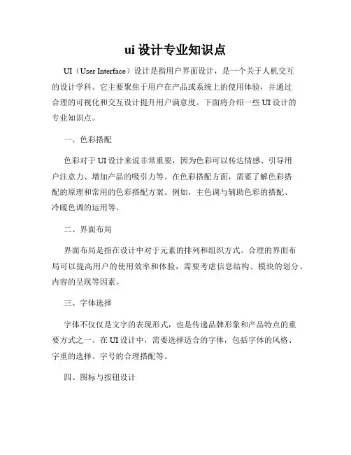 ui设计专业知识点