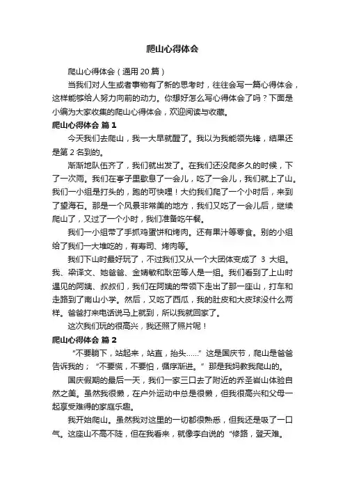 爬山心得体会（通用20篇）