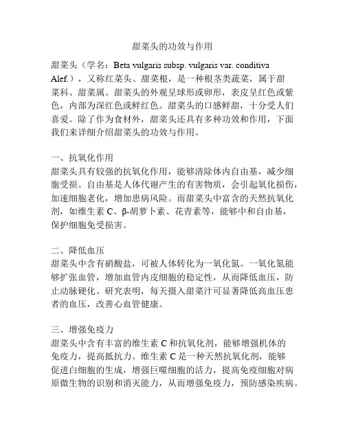 甜菜头的功效与作用