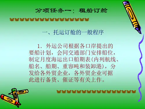 任务四租船订舱报关保险
